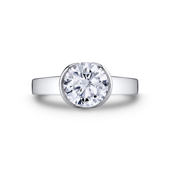 JACI Bezel-Set Solitaire in 14KW with 2.07ct Round Lab Diamond