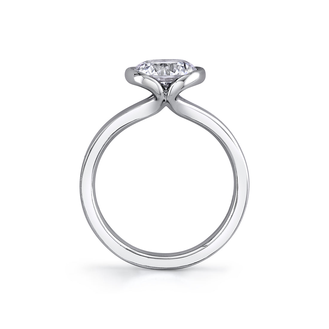 JACI Bezel-Set Solitaire in 14KW with 2.07ct Round Lab Diamond