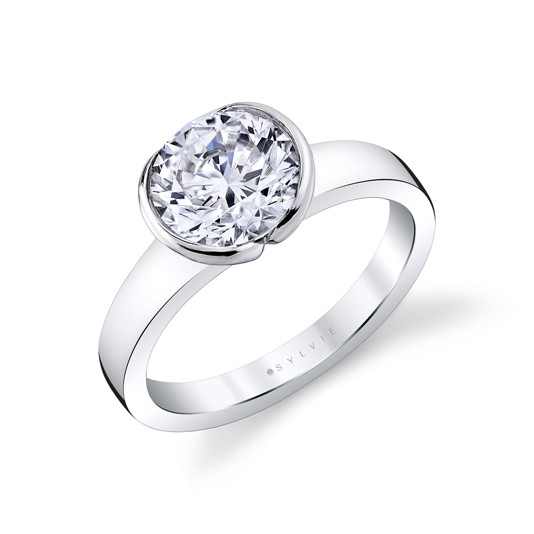 JACI Bezel-Set Solitaire in 14KW with 2.07ct Round Lab Diamond