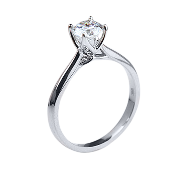 Load image into Gallery viewer, 14k White Gold Open Petal Solitaire Semi-Mount Engagement Ring

