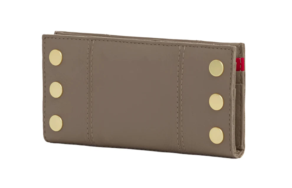 110 NORTH Bifold Wallet in Sculpted Taupe/ Gold