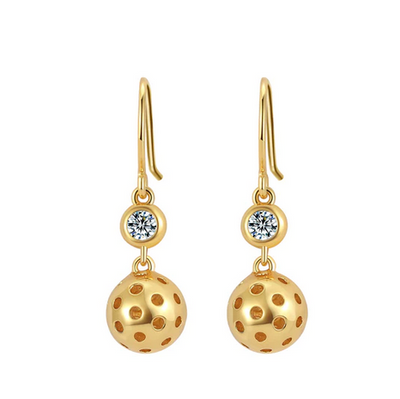 Pickleball ball Drop Gold Earrings