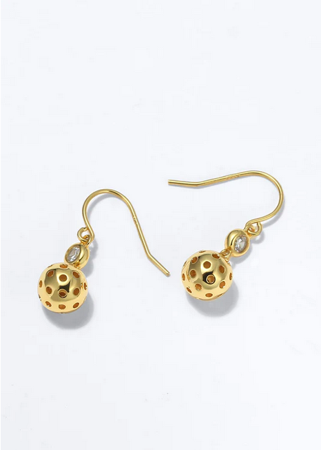 Pickleball Baby Belle Drop Gold Earrings