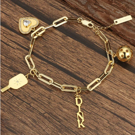 Pickleball Pickle Me Charmed Pickleball Bracelet Gold