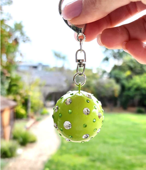 Pickleball Bling Ball Keychain