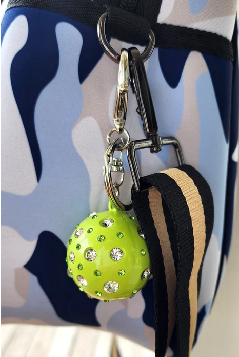 Pickleball Bling Ball Keychain