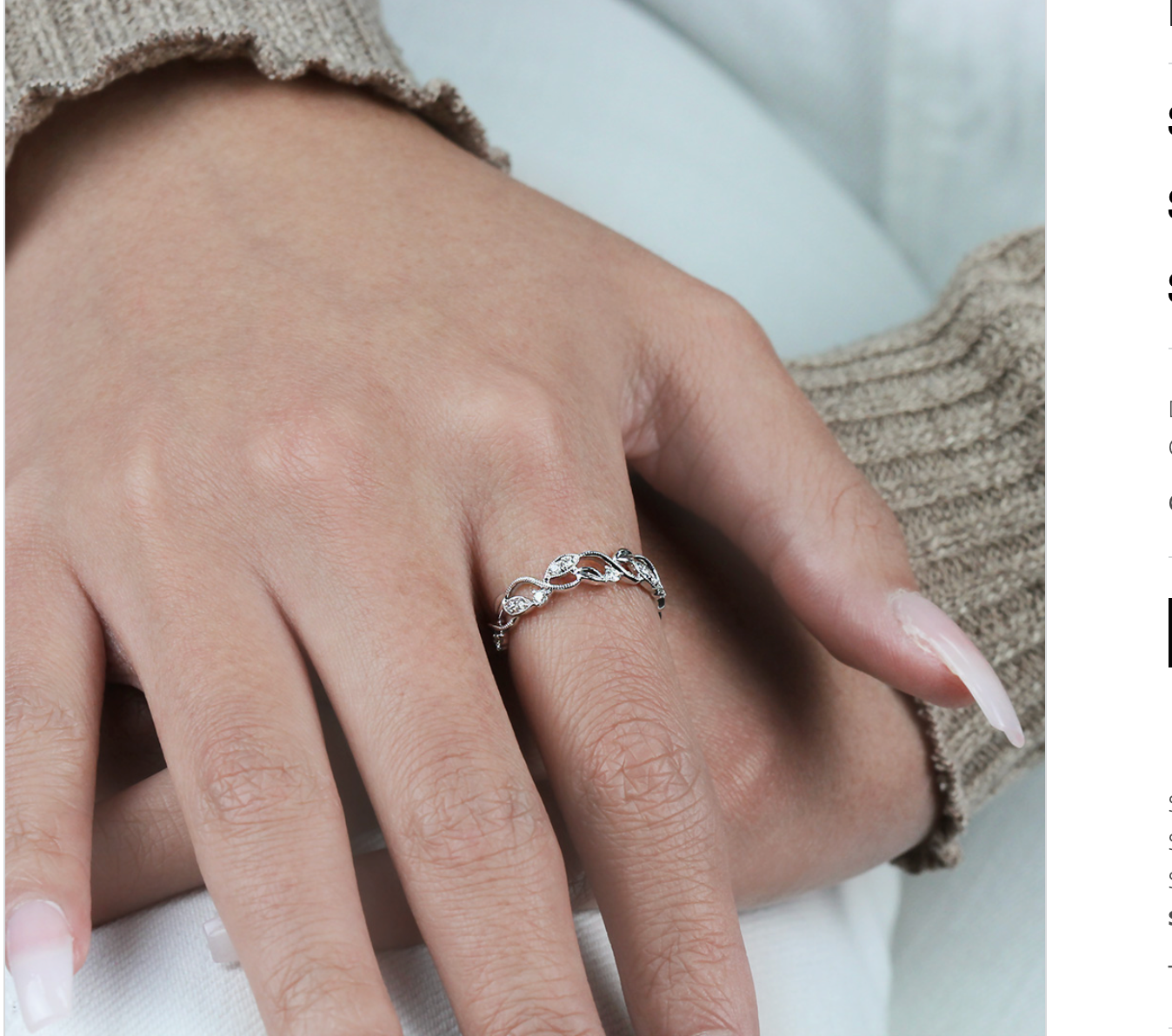 Leaf Swirl Diamond Band in 14K White Gold