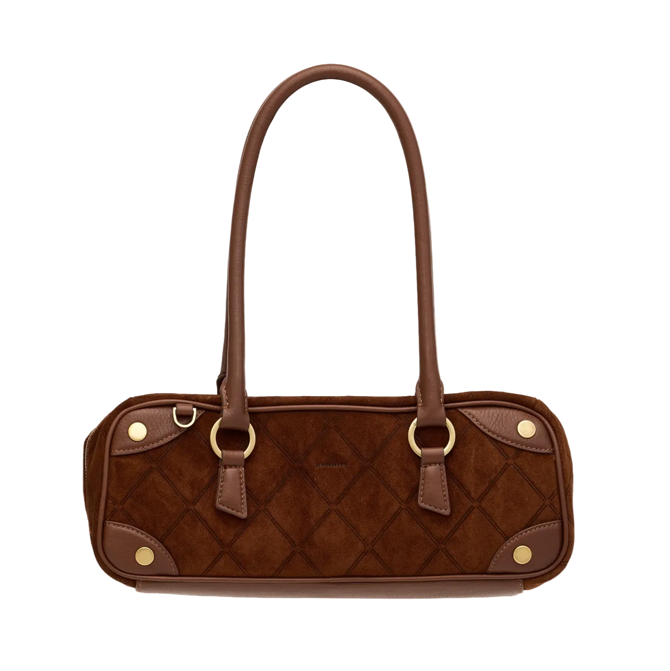 Meredith Sml in Chocolate Diamond Suede/ Antique Gold
