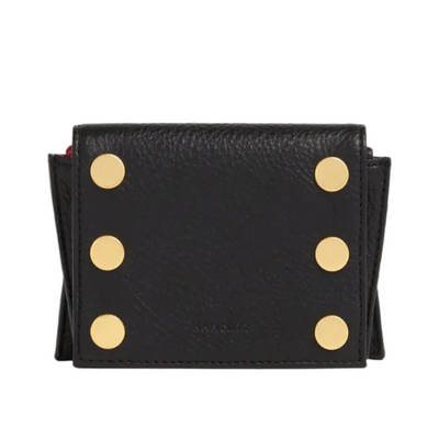 ALLEN WALLET in Black/Gold with Red Zip
