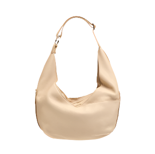 Beige handbag on a white background
