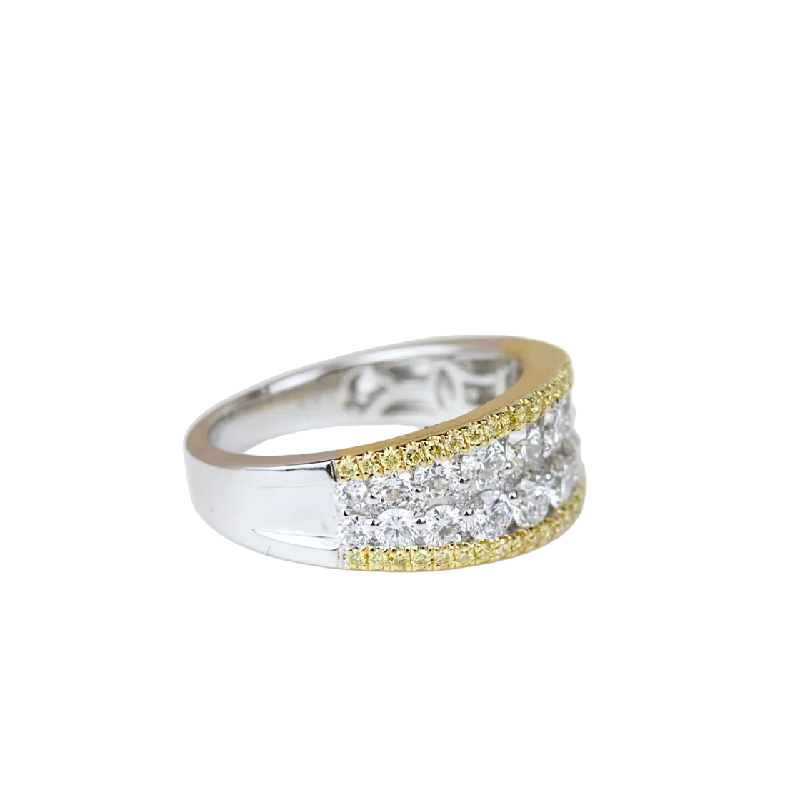 14k White & Yellow Gold Two-Tone Fancy Diamond Band