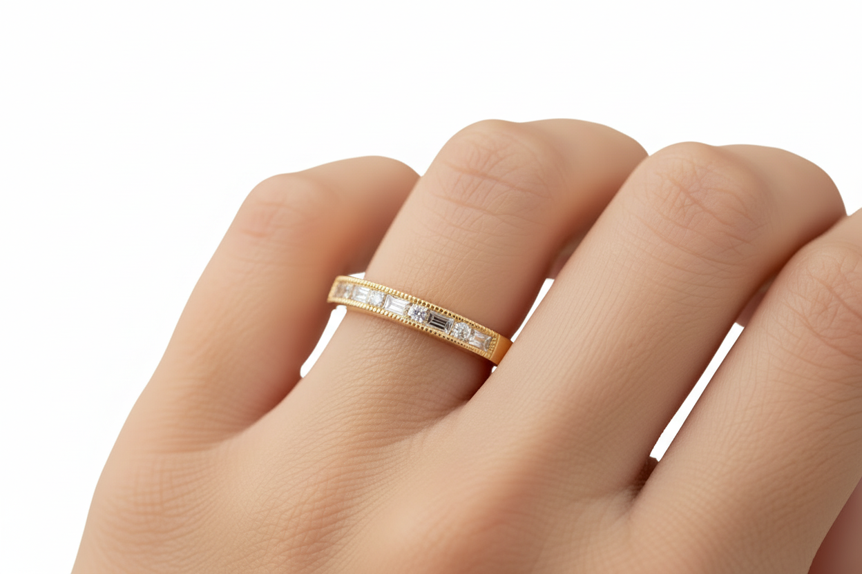 Diamond Baguette Band in 14KY