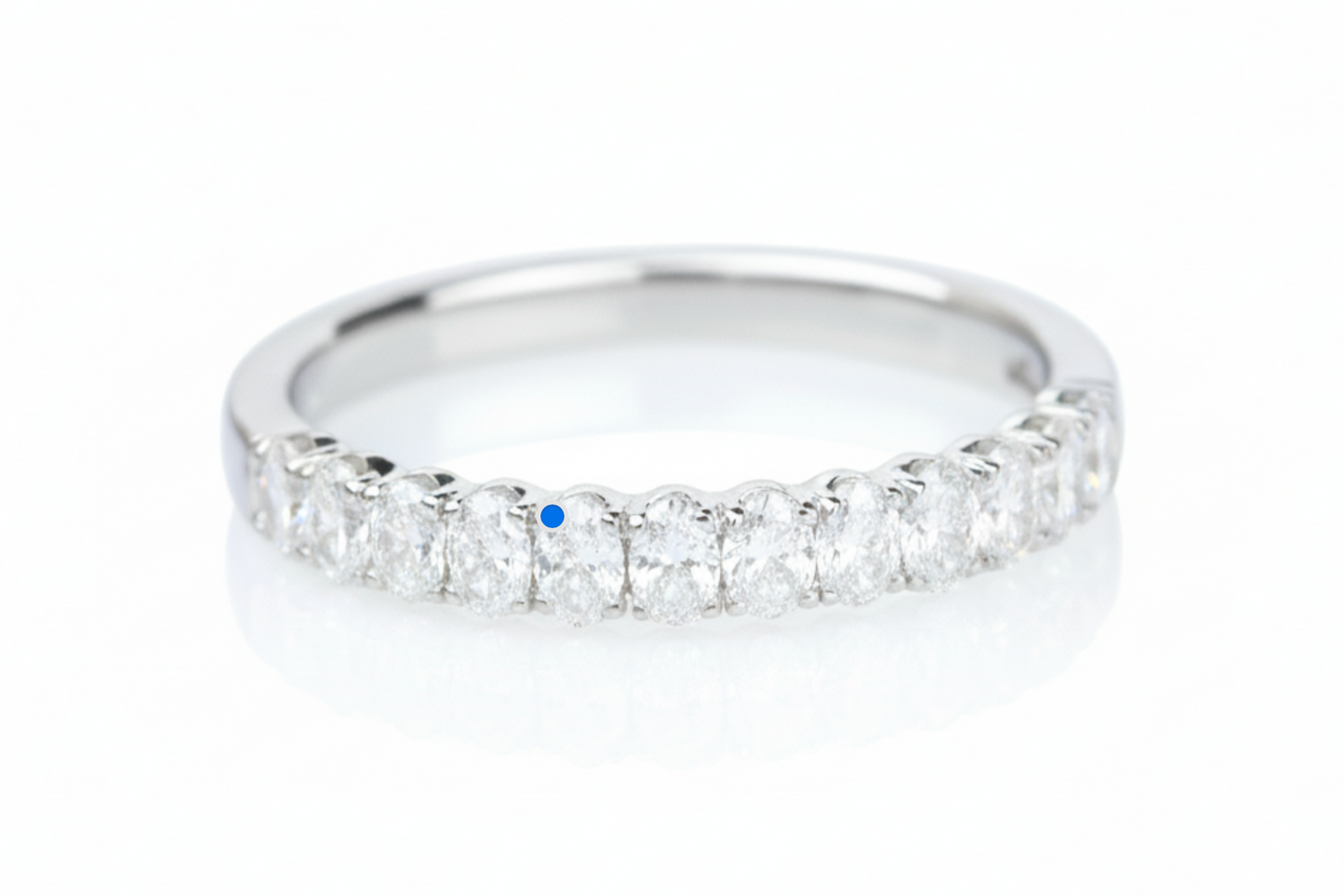 Oval Diamond Band in 14K White Gold
