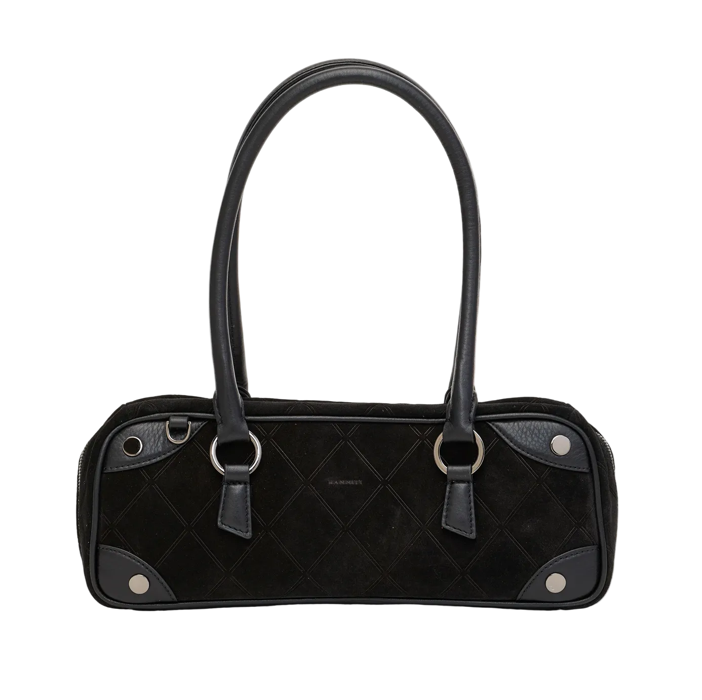 MEREDITH SML in Noir Black Diamond Suede/ Gunmetal