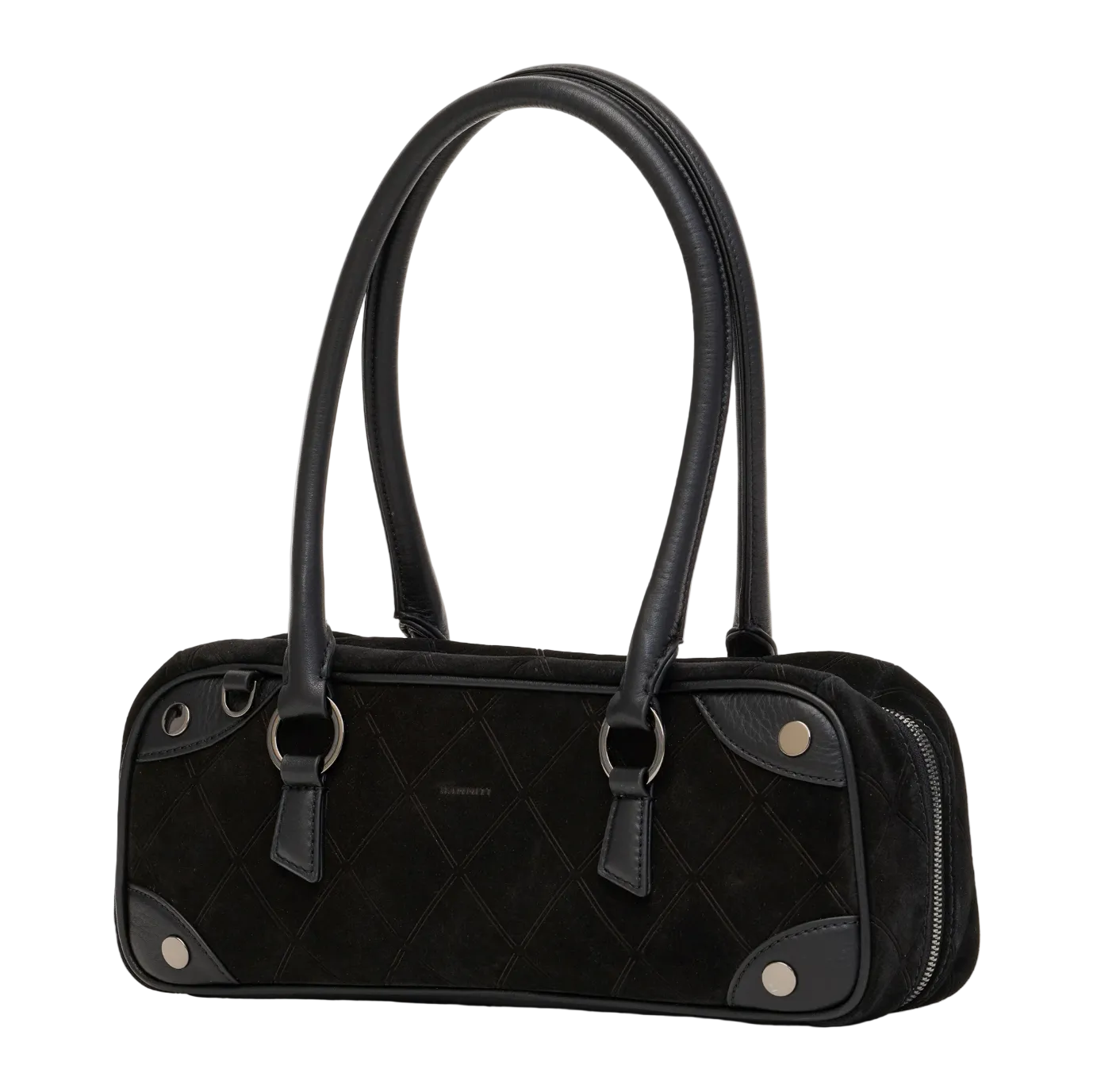 Meredith Sml in Noir Black Diamond Suede/ Gunmetal