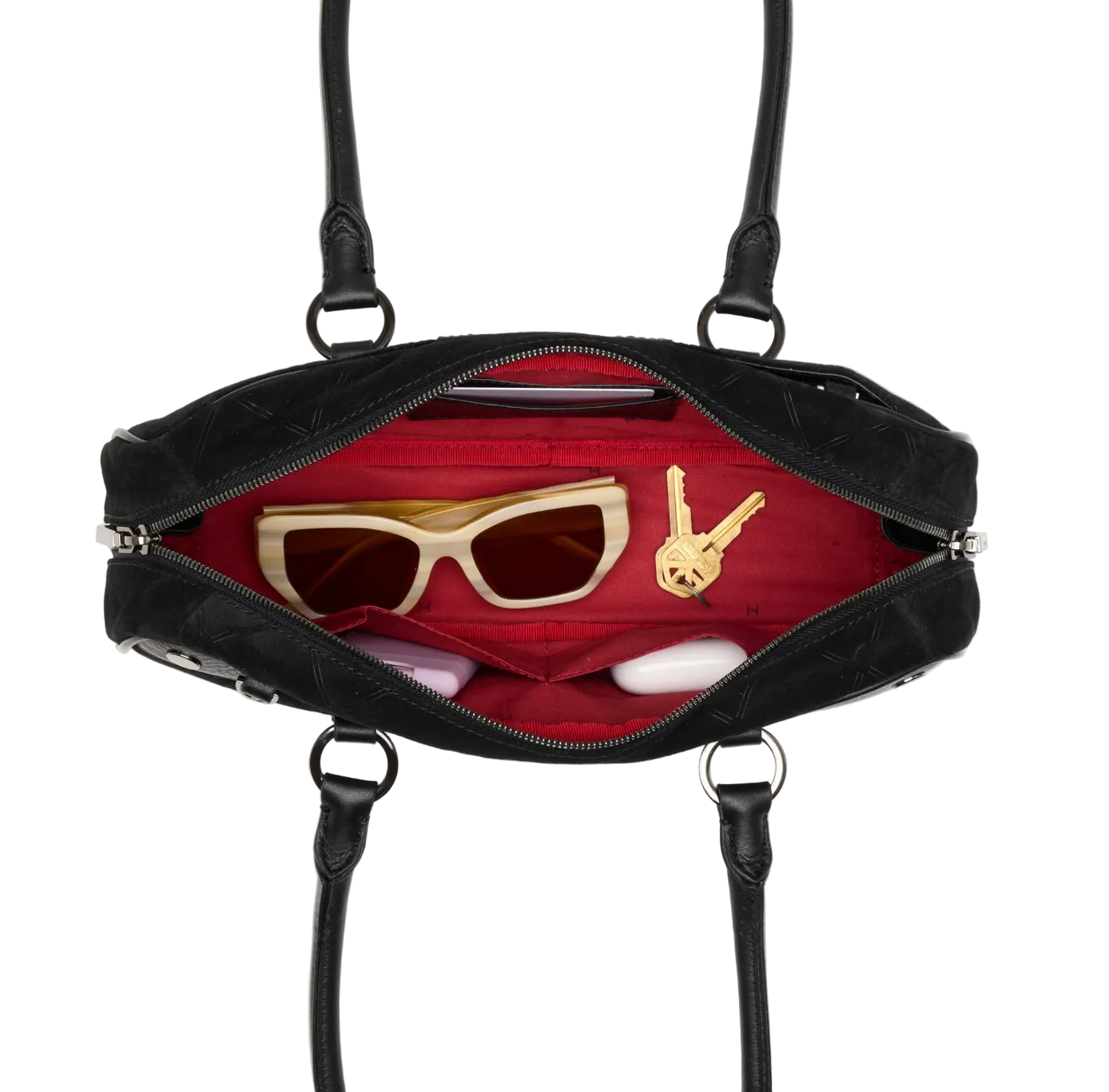 Meredith Sml in Noir Black Diamond Suede/ Gunmetal