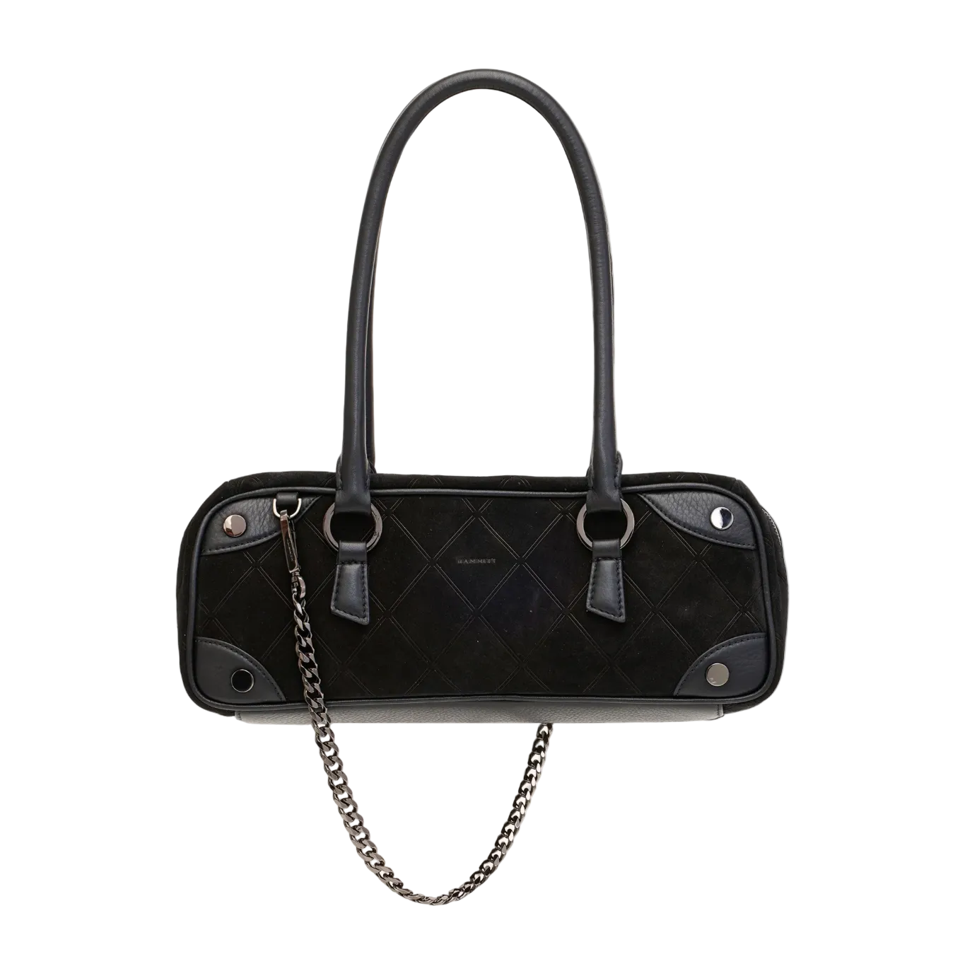 Meredith Sml in Noir Black Diamond Suede/ Gunmetal