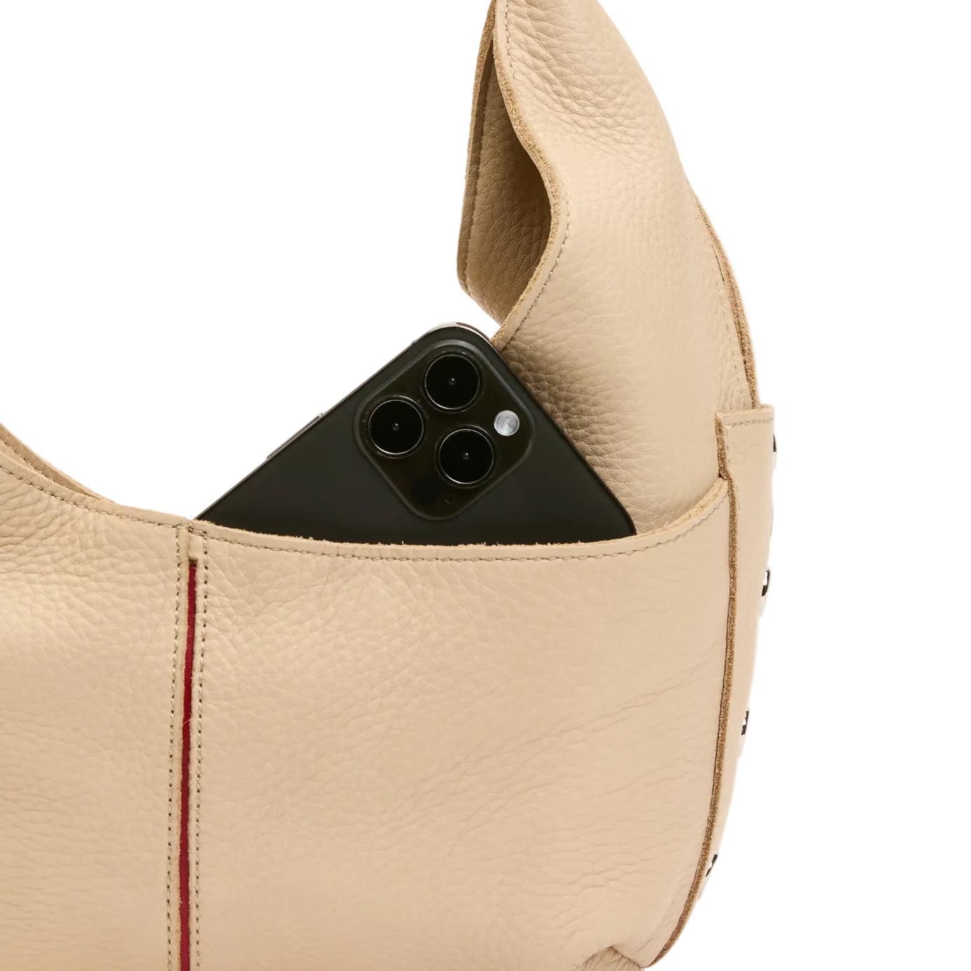 Tom Zip Med Shoulder Bag in Limestone/Silver