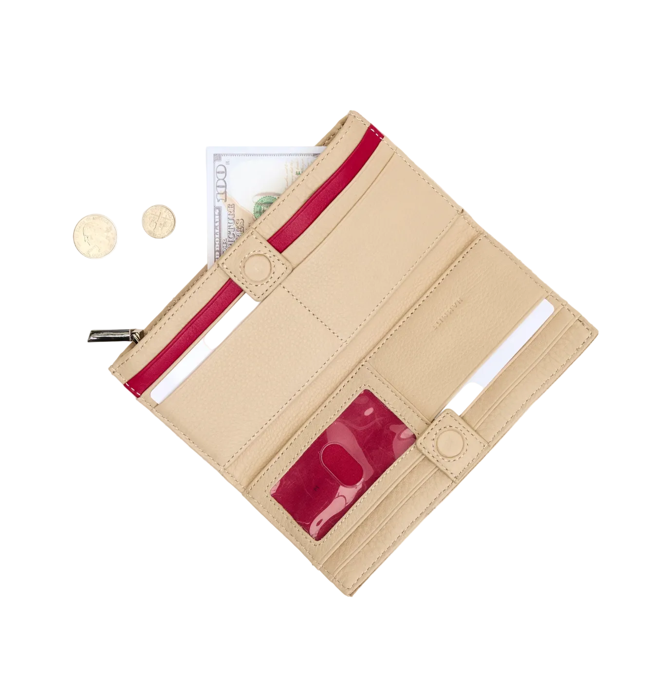 110 NORTH Wallet in Limestone/Silver