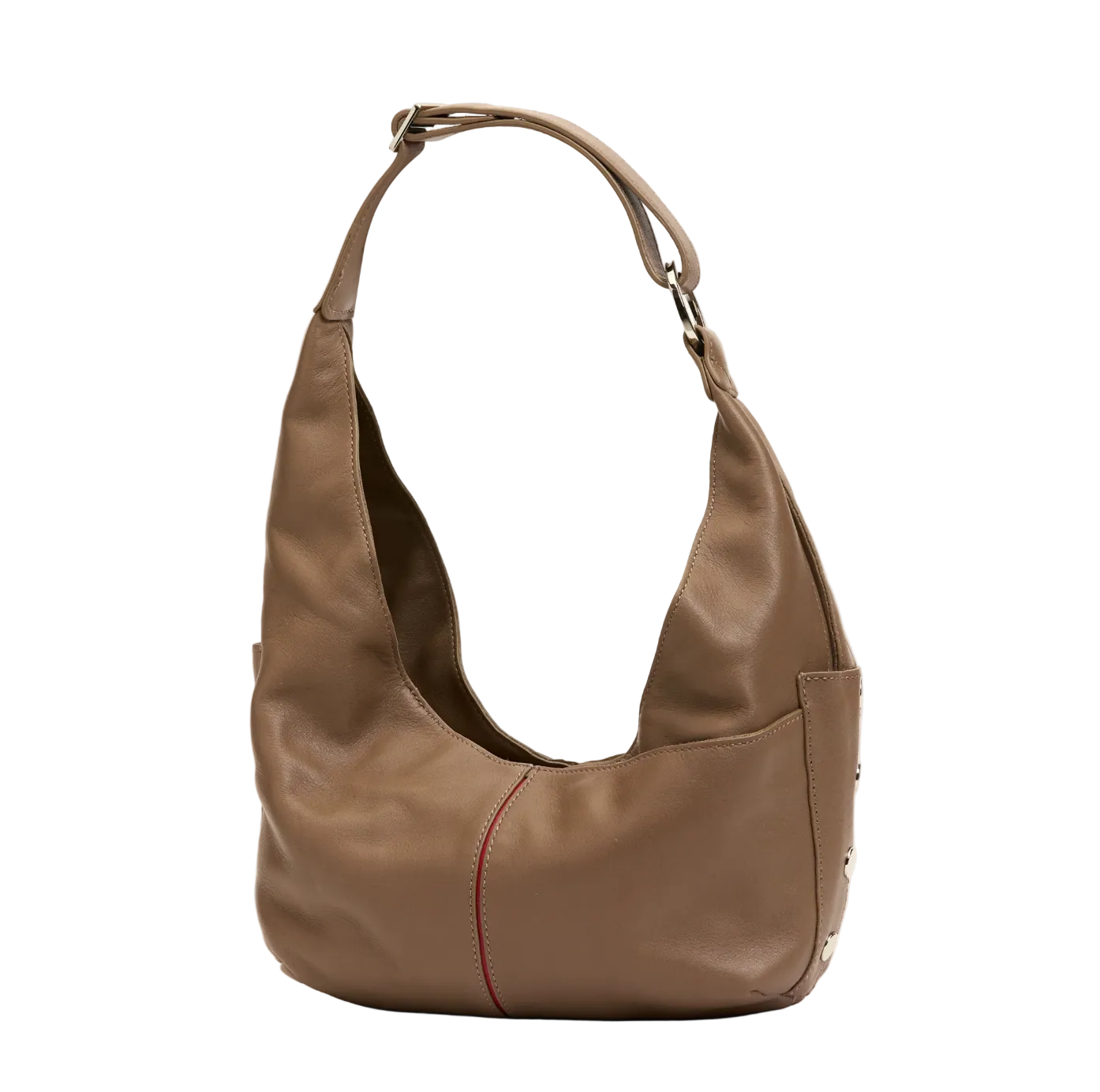 Tom Zip Med Shoulder Bag in Dune/Silver