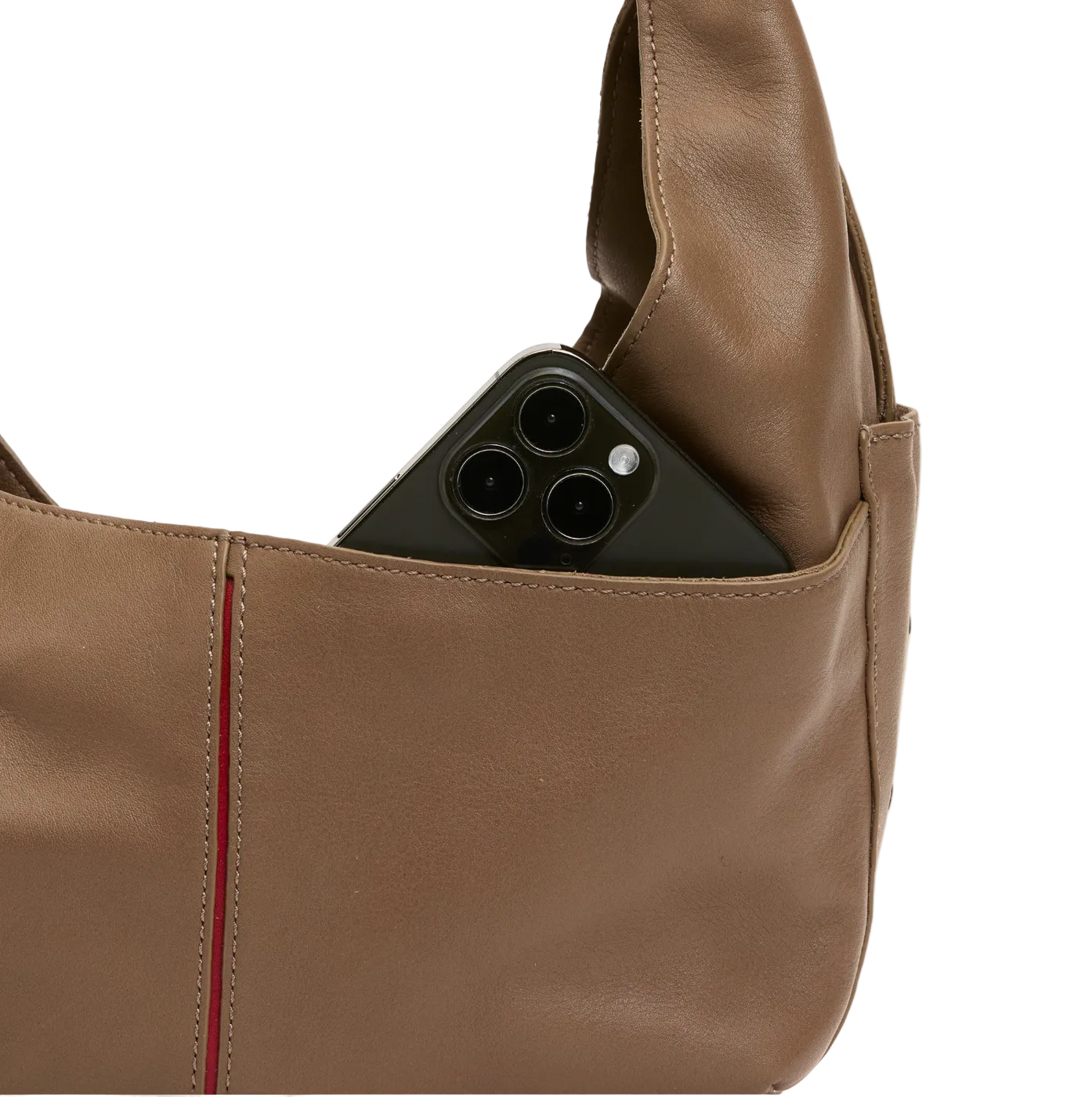 Tom Zip Med Shoulder Bag in Dune/Silver
