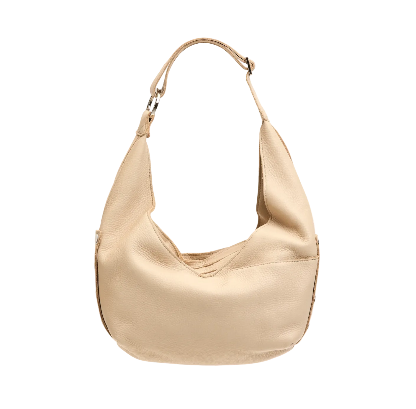 Tom Zip Med Shoulder Bag in Limestone/Silver
