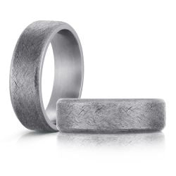 7mm Wire Brushed Tantalum Band with Round Edges