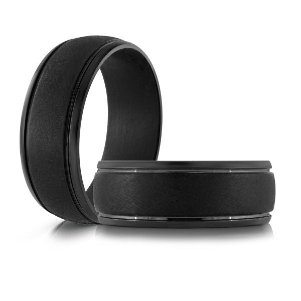 8mm Black Tantalum Band with Cut Edge