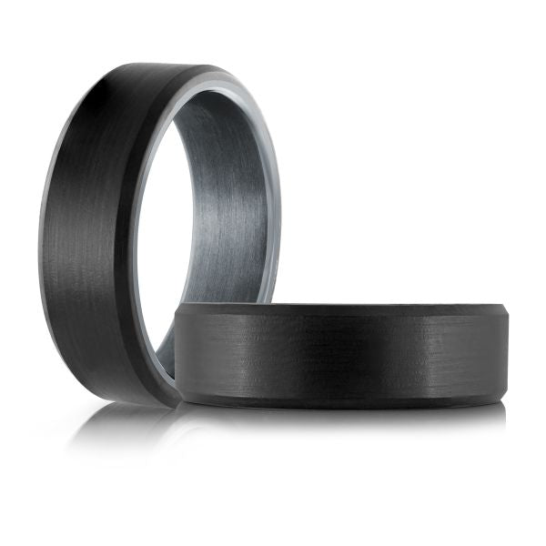 7mm Tantalum Band with Black Carbon Fiber Inlay