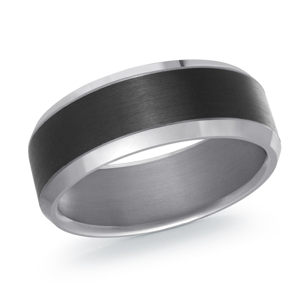 7mm Grey Tantalum Band with Carbon Fiber Center
