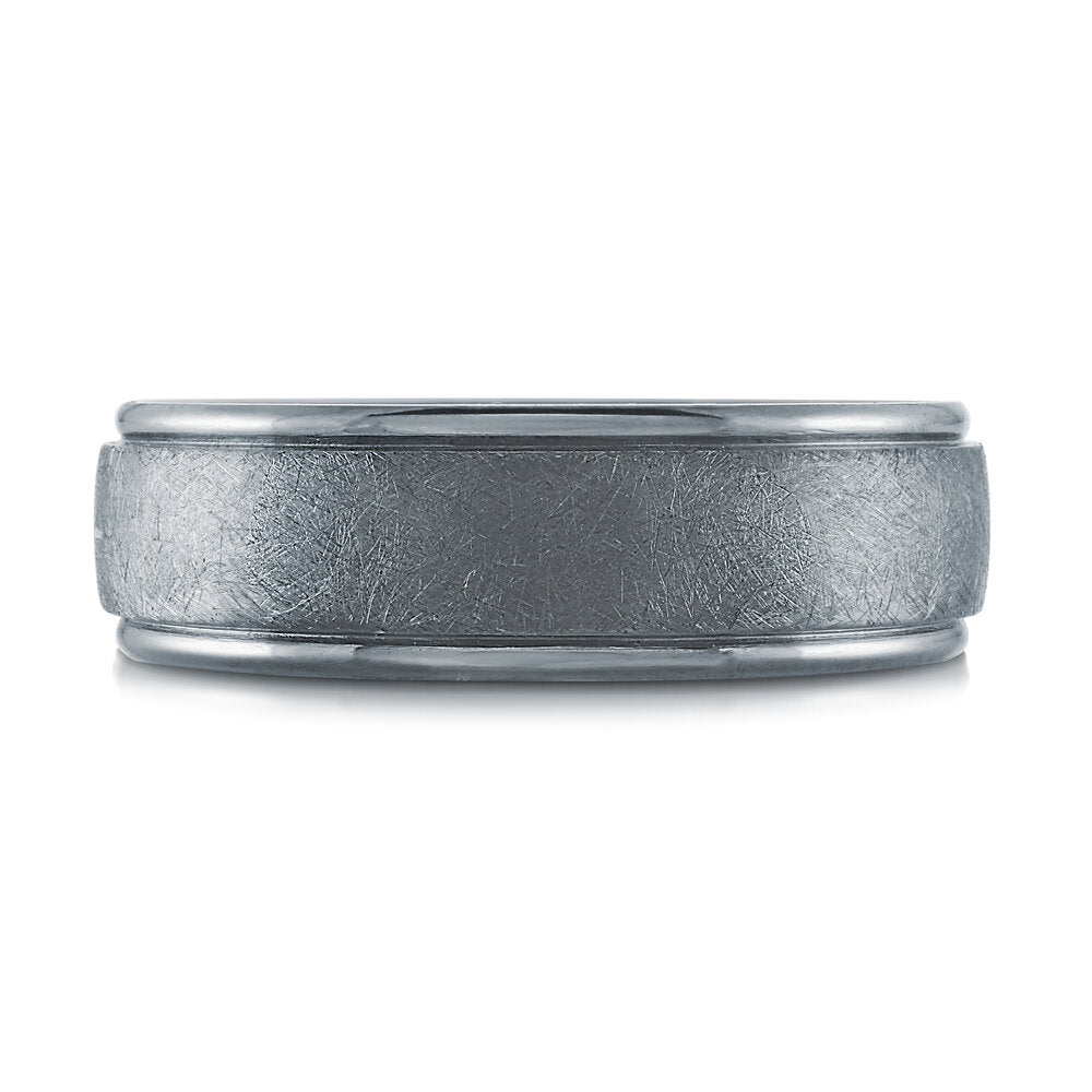 6mm Grey Tantalum Band with Cut Edge and Wire Brushed Center