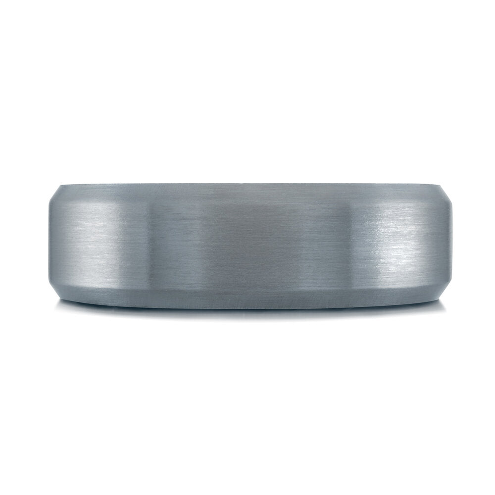 6.6mm Grey Beveled Satin Tantalum Band