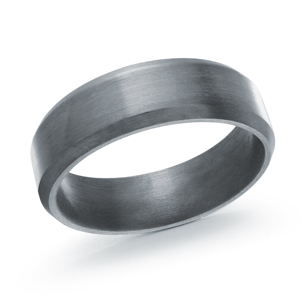 6.6mm Grey Beveled Satin Tantalum Band