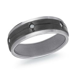 7mm Tantalum Two-Tone Diamond Band