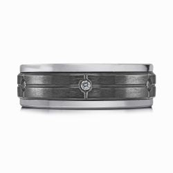 7mm Tantalum Two-Tone Diamond Band