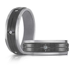7mm Tantalum Two-Tone Diamond Band