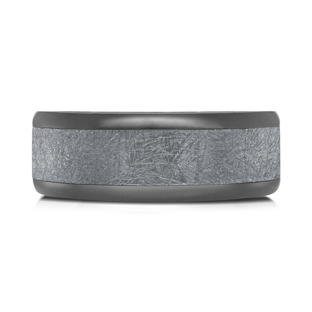 8mm Tantalum Band Wire Brushed Zircon Center