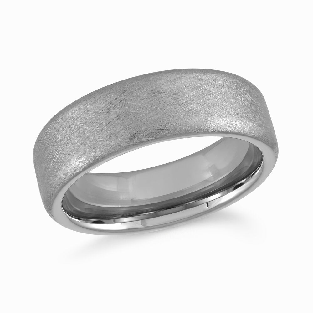 7mm White Tungsten Band with Wire Brushed Finish