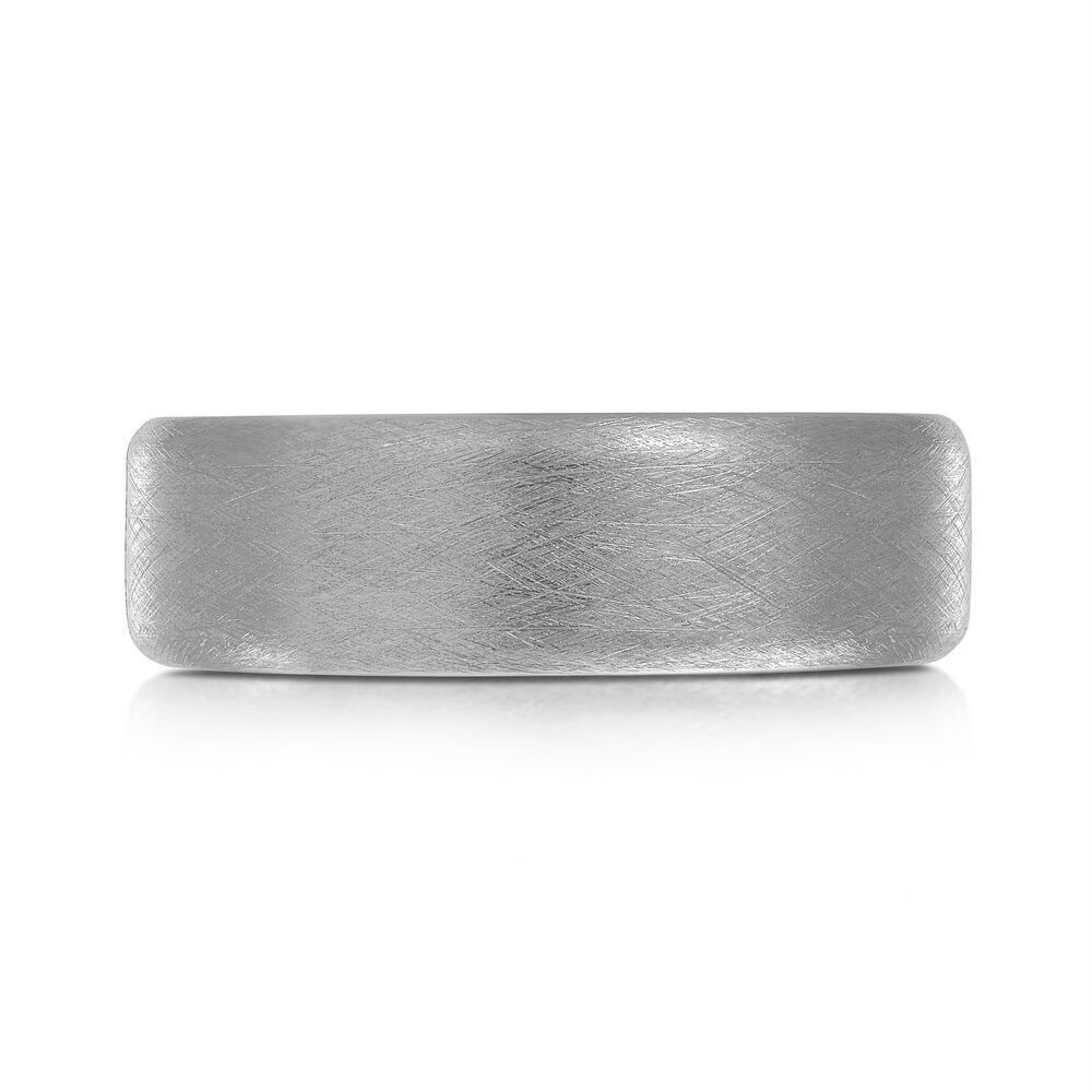 7mm White Tungsten Band with Wire Brushed Finish