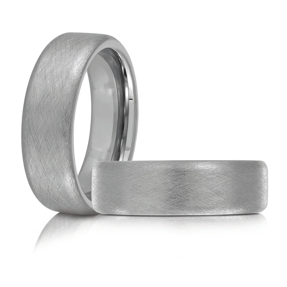 7mm White Tungsten Band with Wire Brushed Finish