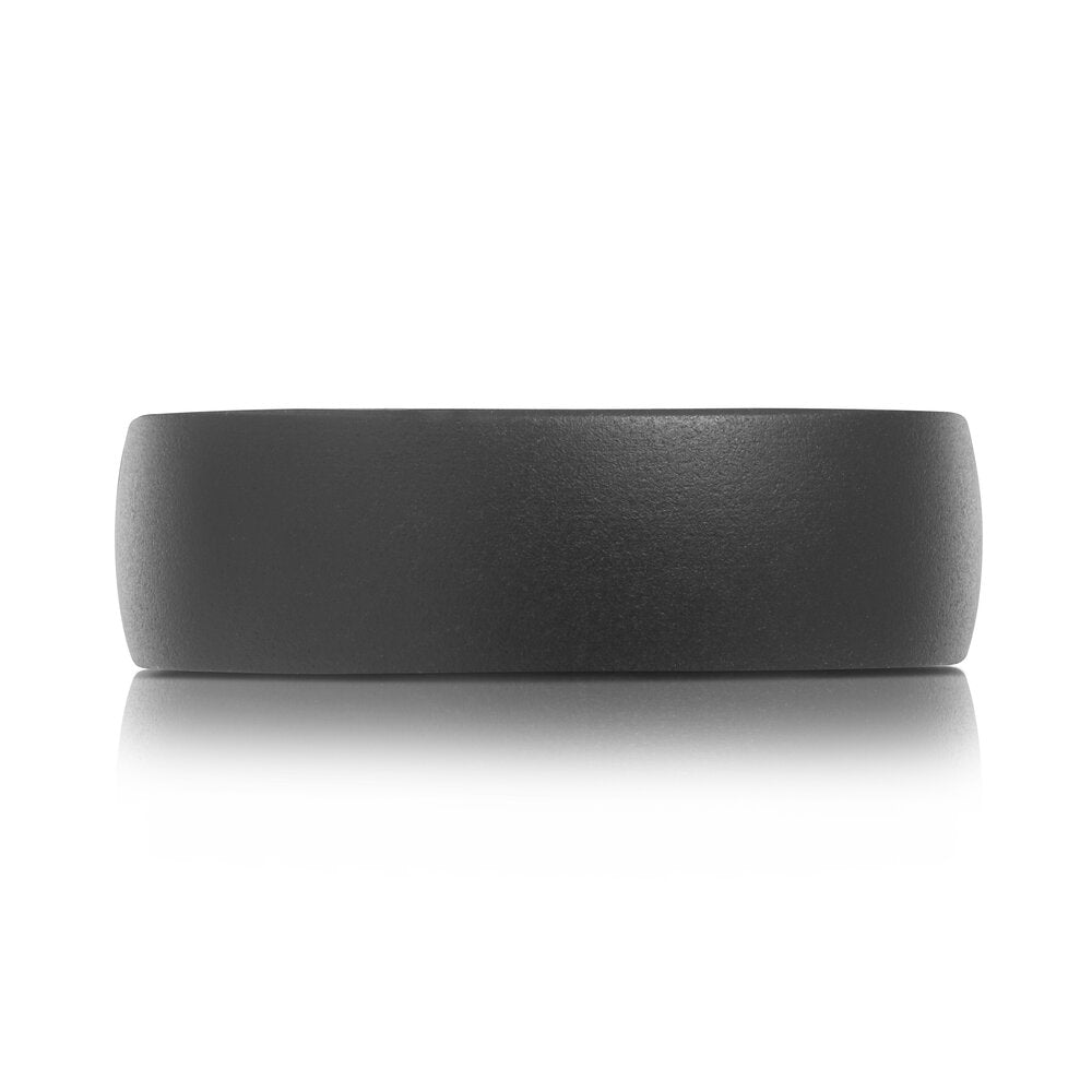 7mm Black Matte Tungsten Band with Blue Interior