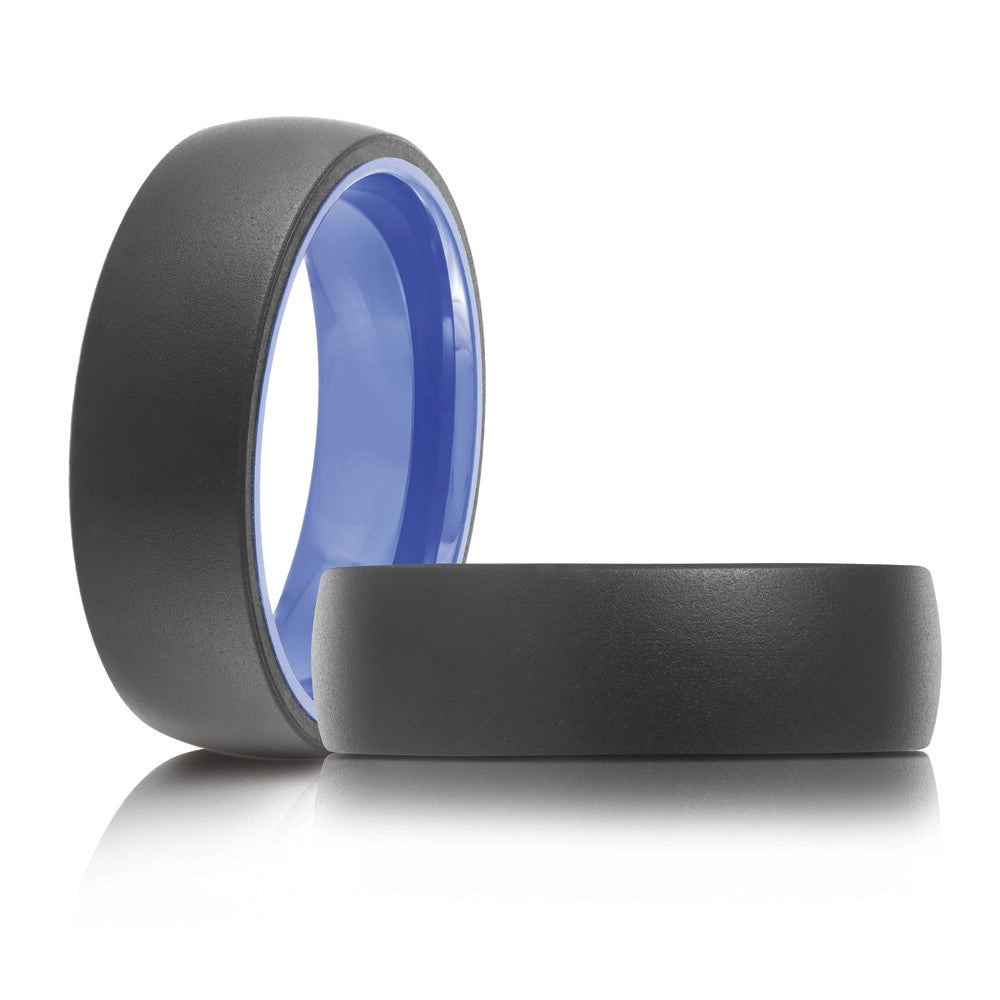 7mm Black Matte Tungsten Band with Blue Interior