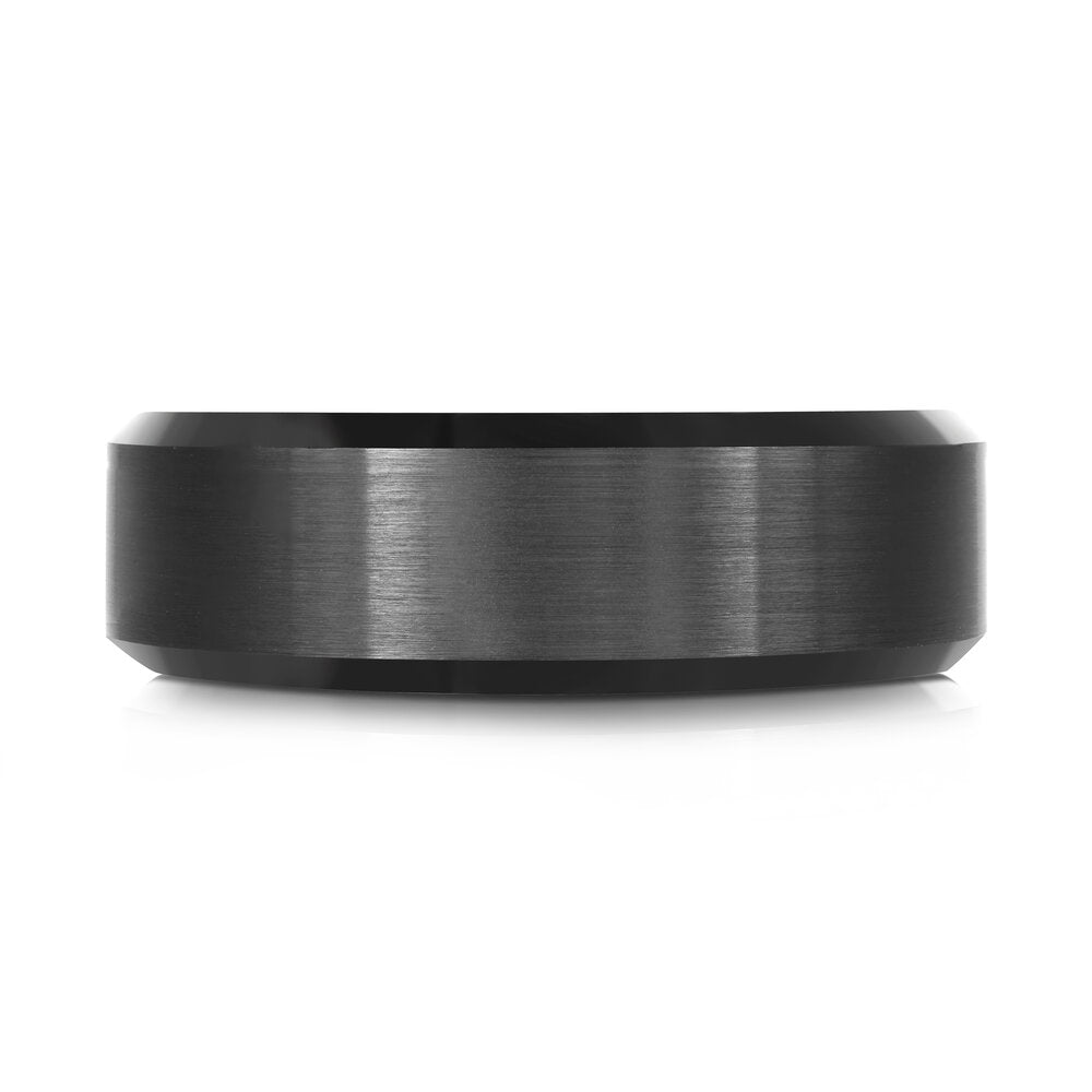 7mm Black Tungsten Band with Gold Interior