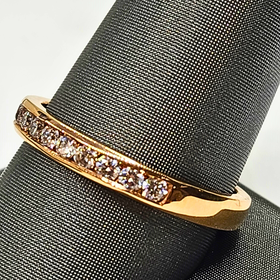 Custom Channel Set Diamond Band in 14K Rose Gold 0.48ctw