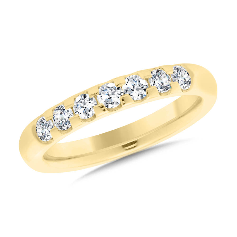0.50ct 7-Stone Lab-Grown Diamond Anniversary Band in 14K Yellow Gold