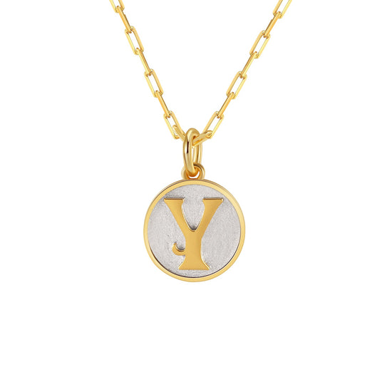 Saints Dainty Fancy Y Initial Pendant Necklace