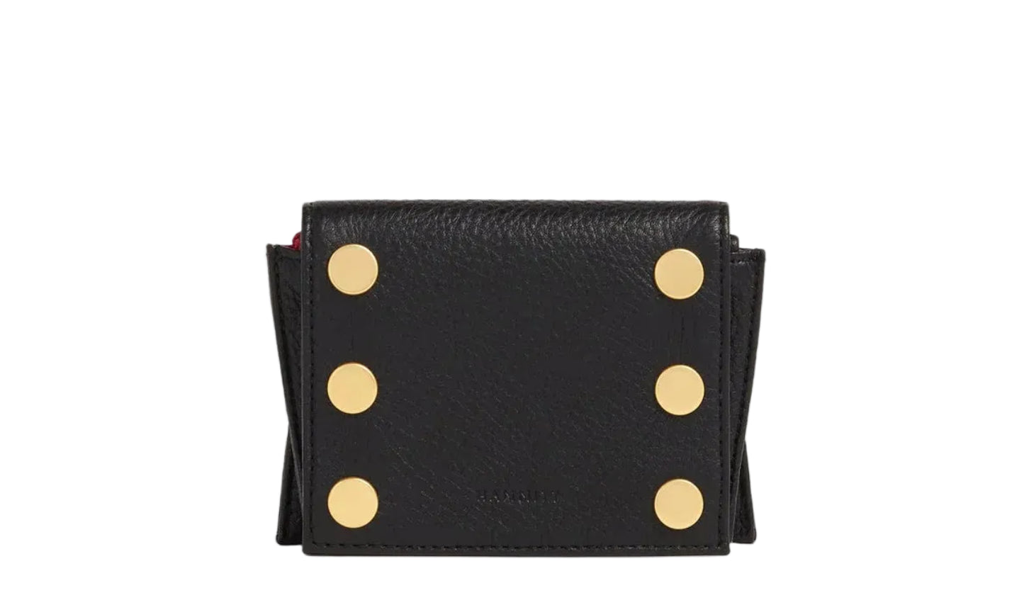 ALLEN WALLET in Black/Gold with Red Zip