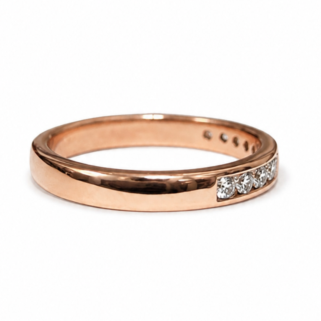 Custom Channel Set Diamond Band in 14K Rose Gold 0.48ctw