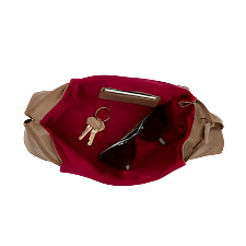 TOM ZIP Med Shoulder Bag in Dune/Silver