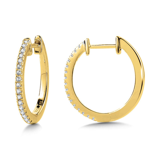 1/10ct Diamond Huggie Hoop Earrings in 14KY